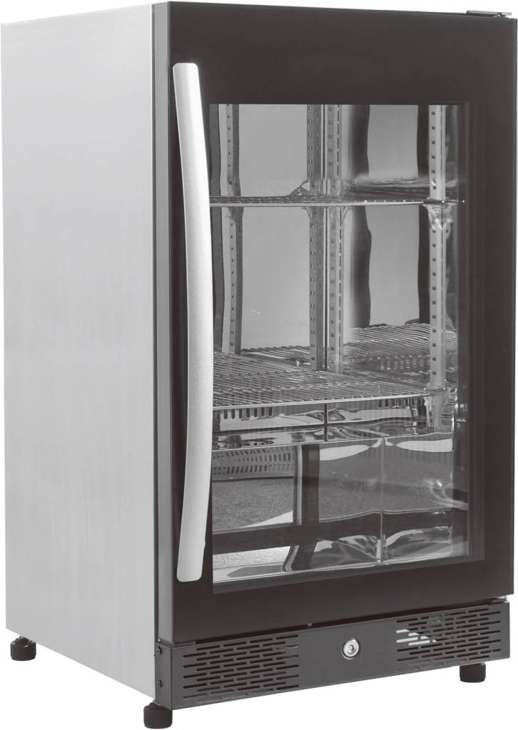 Barkühlschrank | Glastür | 98 liter  500x500x(h)840mm | LED