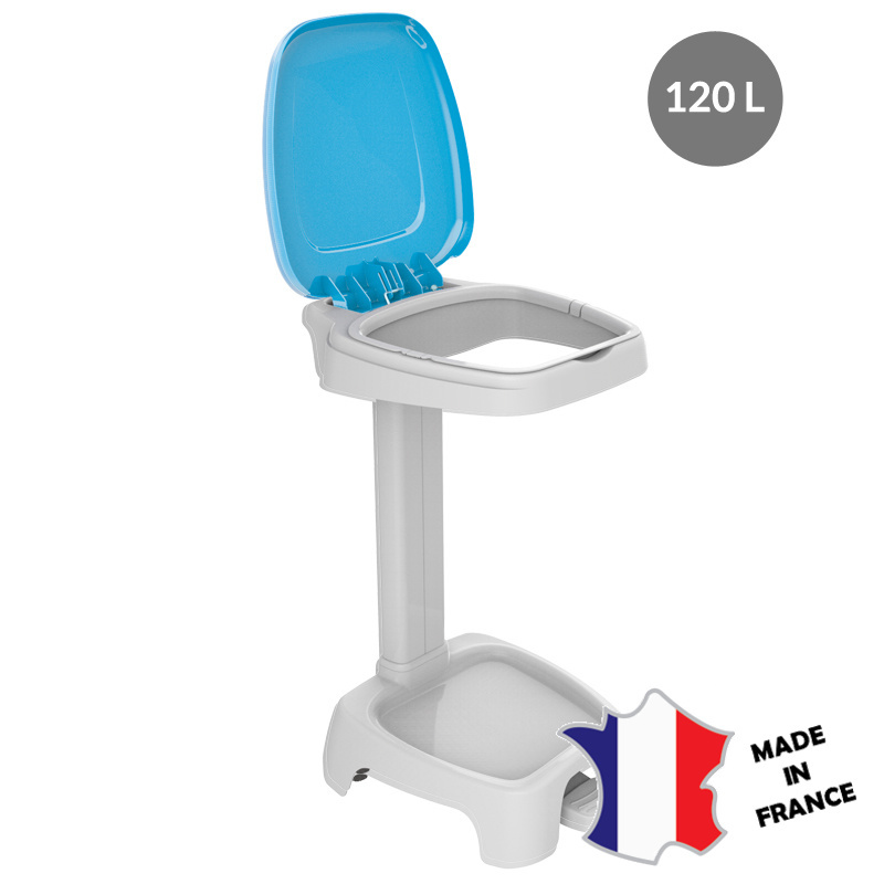 Support sac 120 L + couvercle blanc | 640(l)x500x970mm Support sac 120 L + couvercle blanc | 640(l)x500x970mm