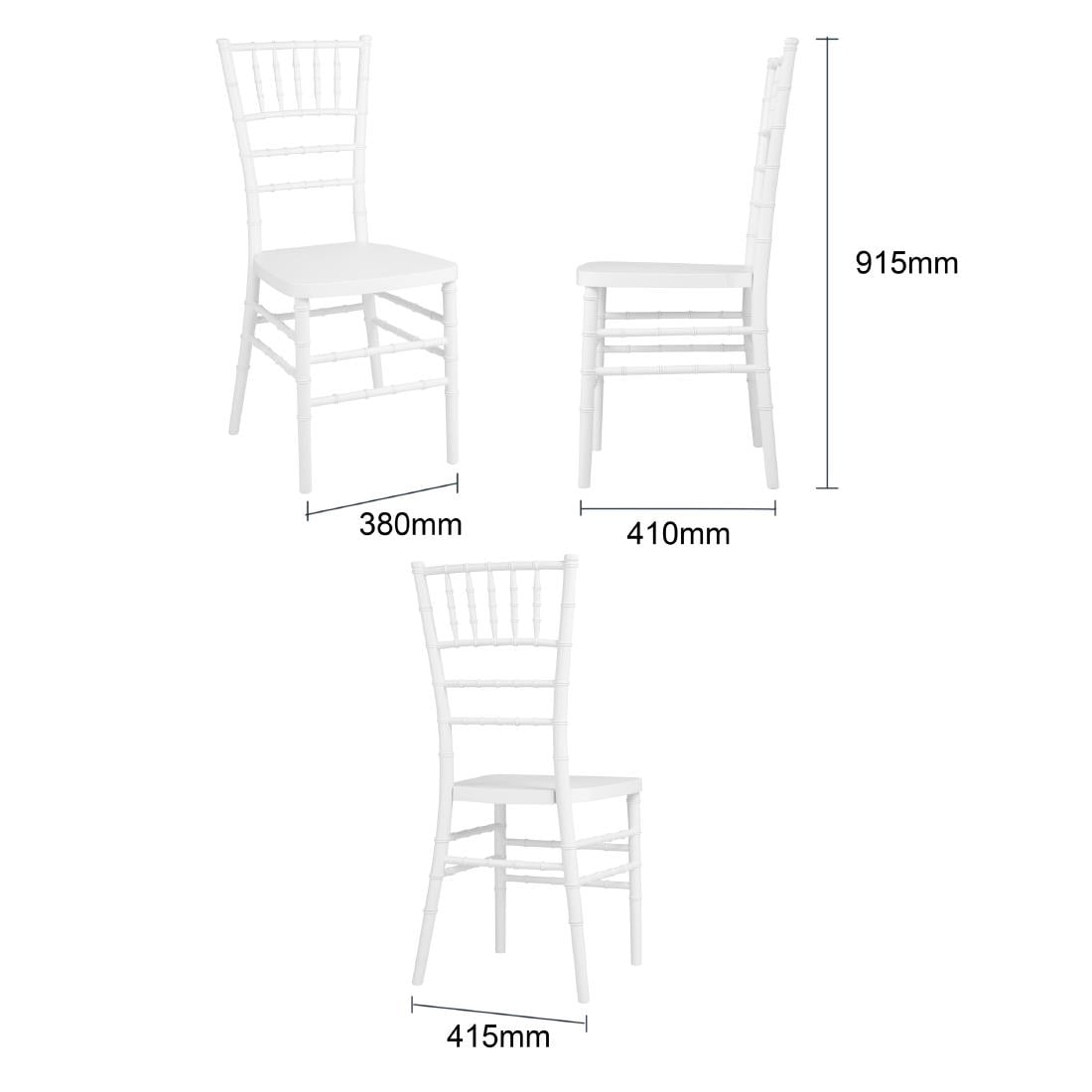 Chaises Bolero Chiavari en polypropylène blanches (lot de 4)