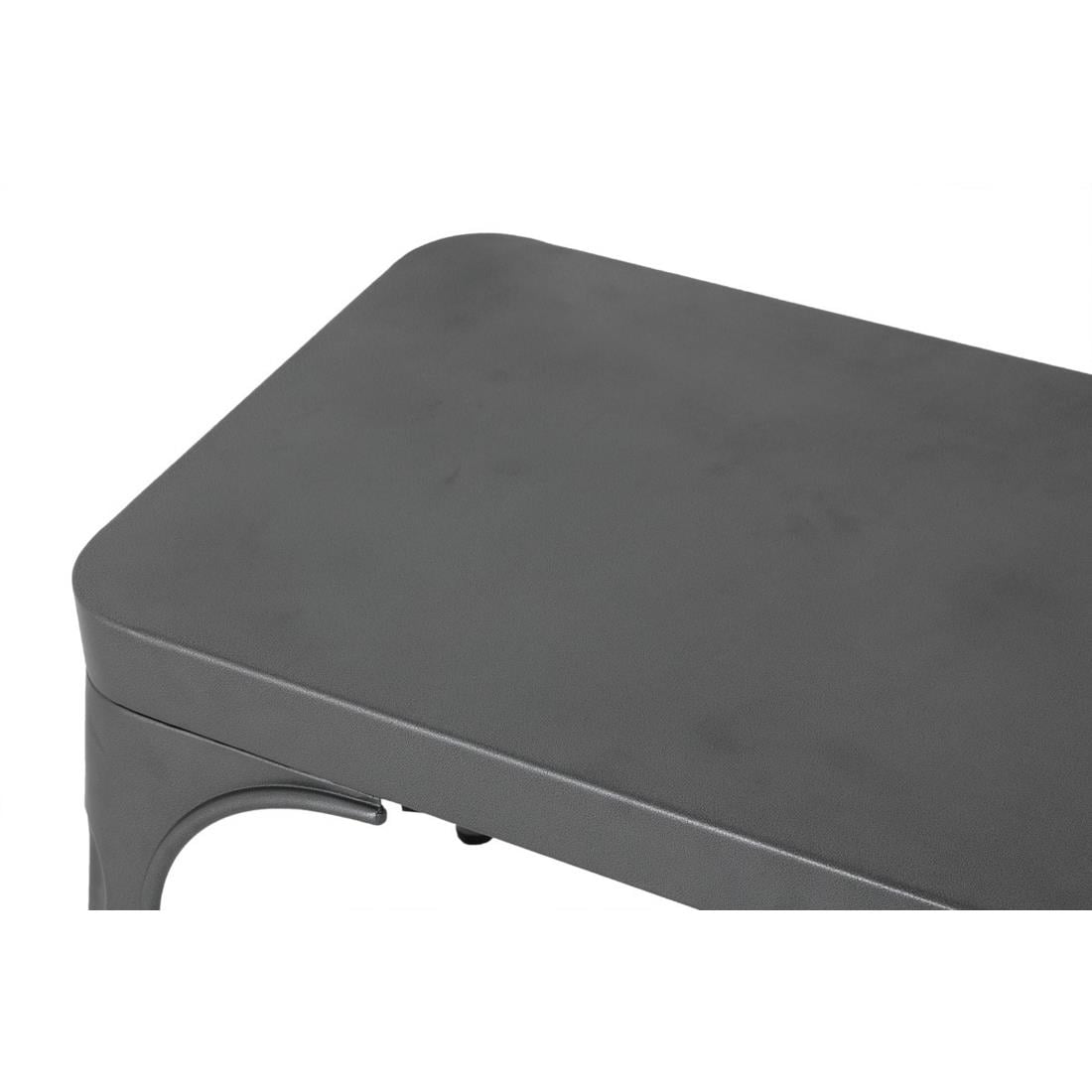 Bancs en métal gris acier Bolero Bistro 1000 mm (lot de 2)