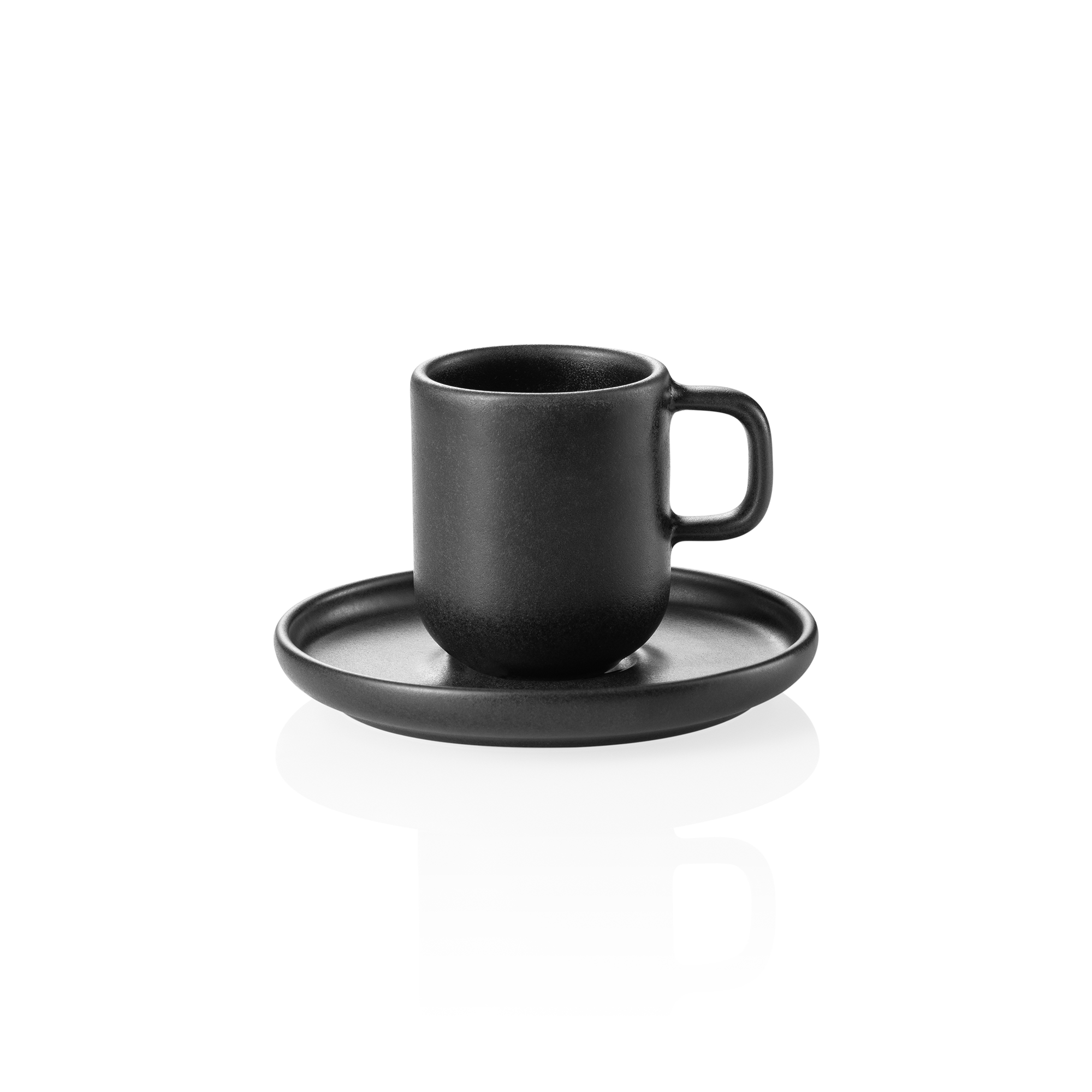 Espresso- und Untertasse Set ROCKZZERO, 90 ml, midnight, Set á 6 Stück, Steinzeug