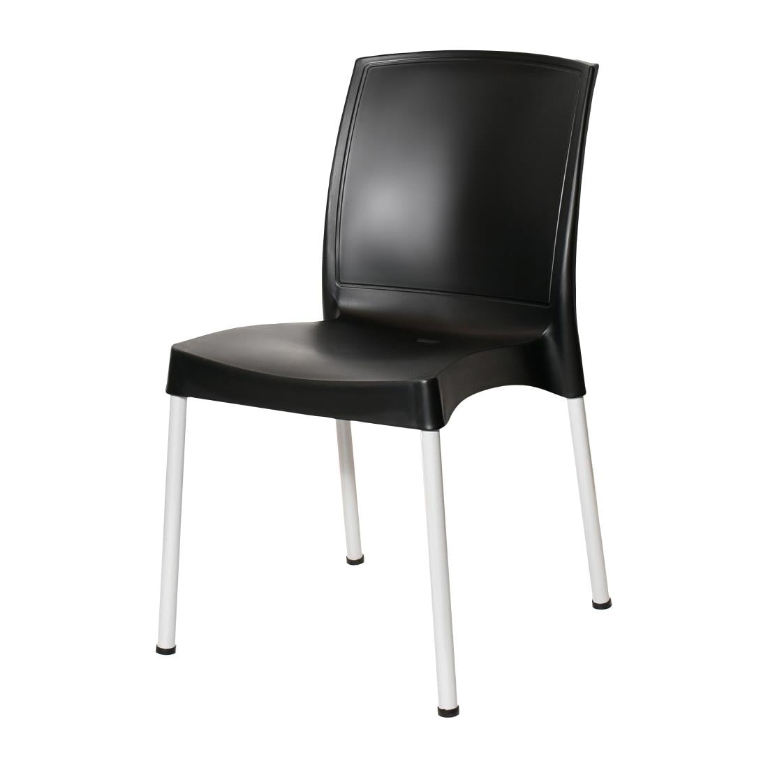 Chaises en polypropylène Bolero Elements noires (lot de 4)