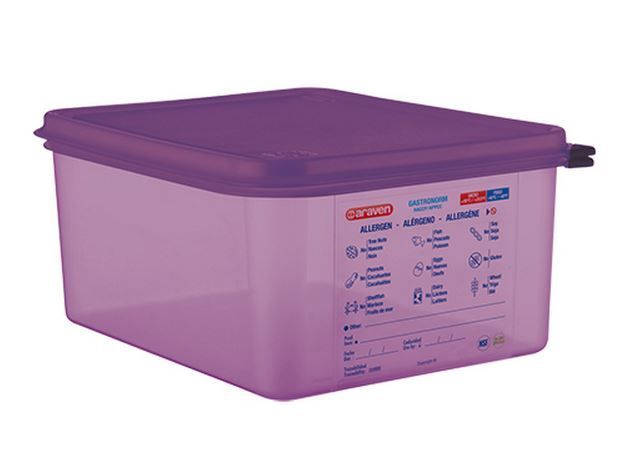 Boîte alimentaire Violet 1/2 GN | Anti allergène | Passe au lave-vaisselle | 10 Litres