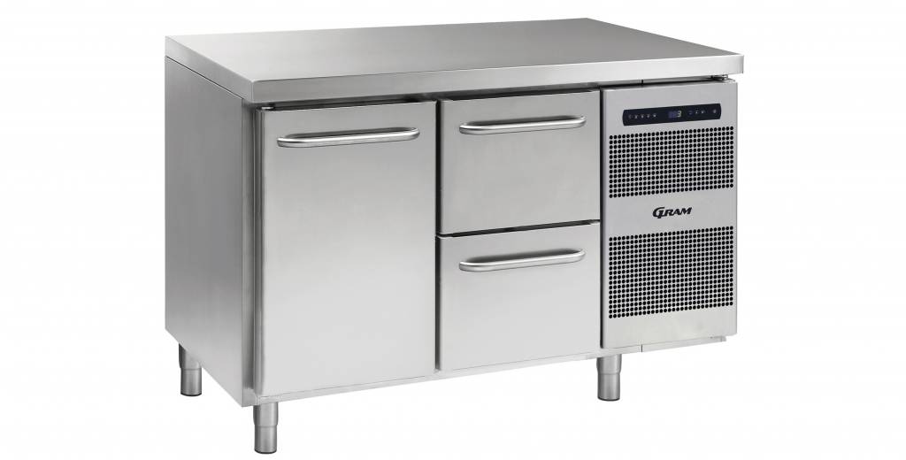 Comptoir Réfrigérateur 1 Porte + 2 Tiroirs | Gram GASTRO 07 K 1407 CSG A DL | 2D L2 | 345L | 1289x700x885 | 950(h)mm