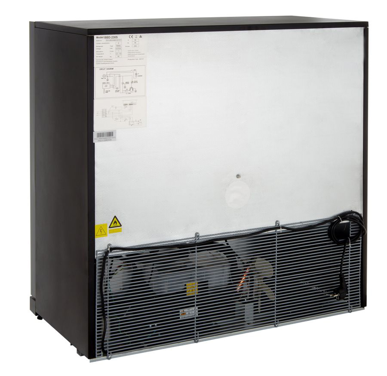 Armoire à boissons ECO 230 noire avec portes coulissantes, éclairage LED, encastrable sous plan de travail