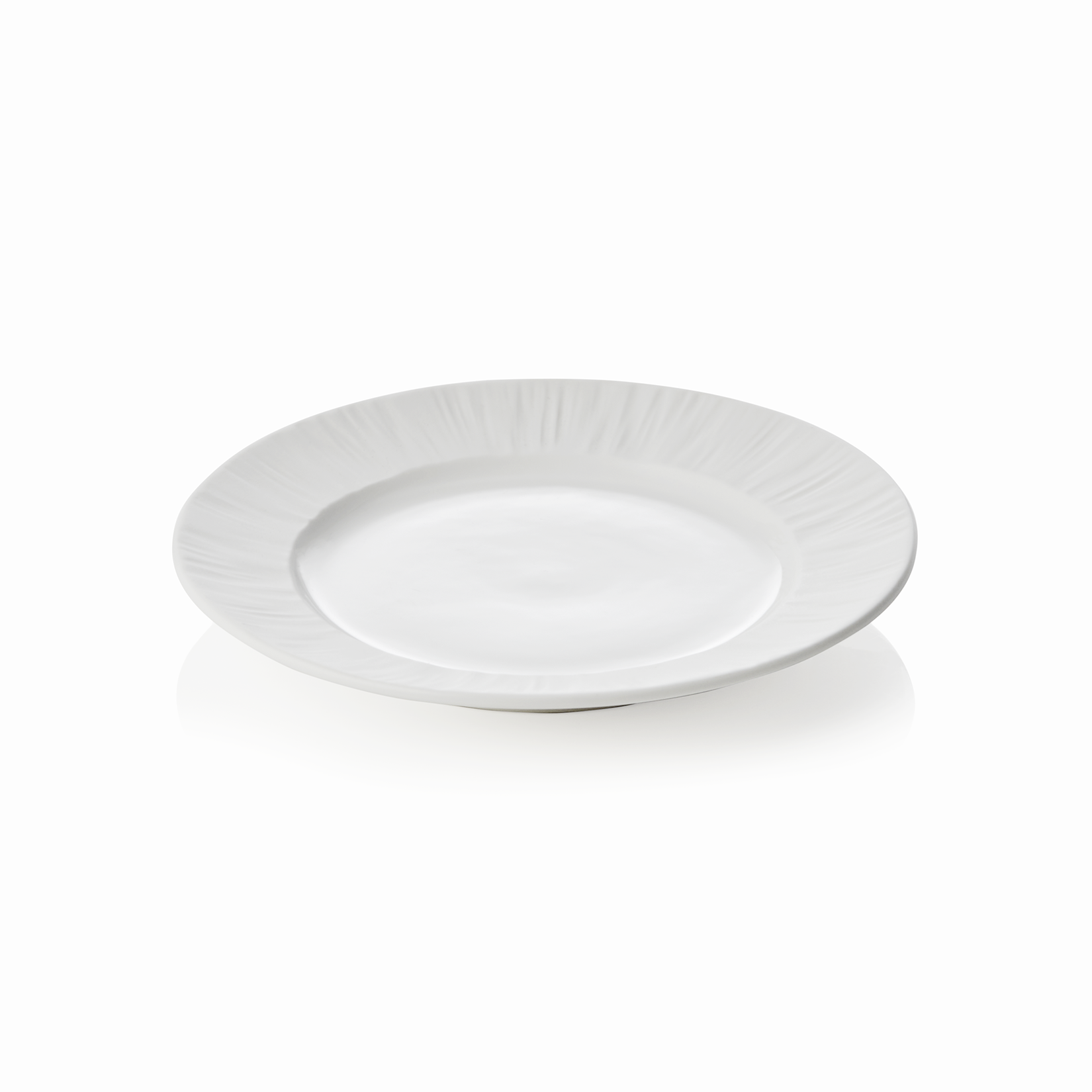 Bordenset MAYA SHIRO, plat, diameter 16,5 cm, wit, set van 6 stuks, porselein