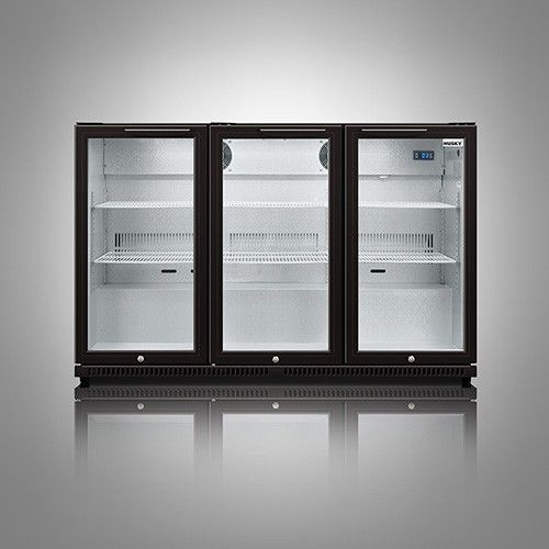 Barkühlschrank Schwarz 301 Liter | 3-Türig mit LED | 1350X520X865(H)mm
