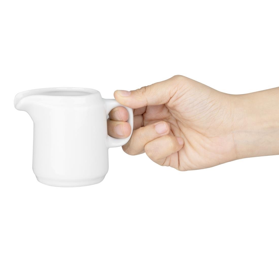 Olympia Whiteware Kan met Handvat - 130ml (Doos 12) Olympia Whiteware Kan met Handvat - 130ml (Doos 12)