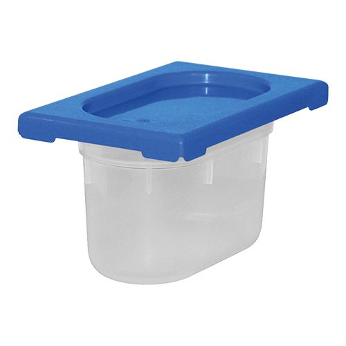 Lebensmittelbehälter mit Deckel Blau | Polypropylen | 1/9GN-100mm