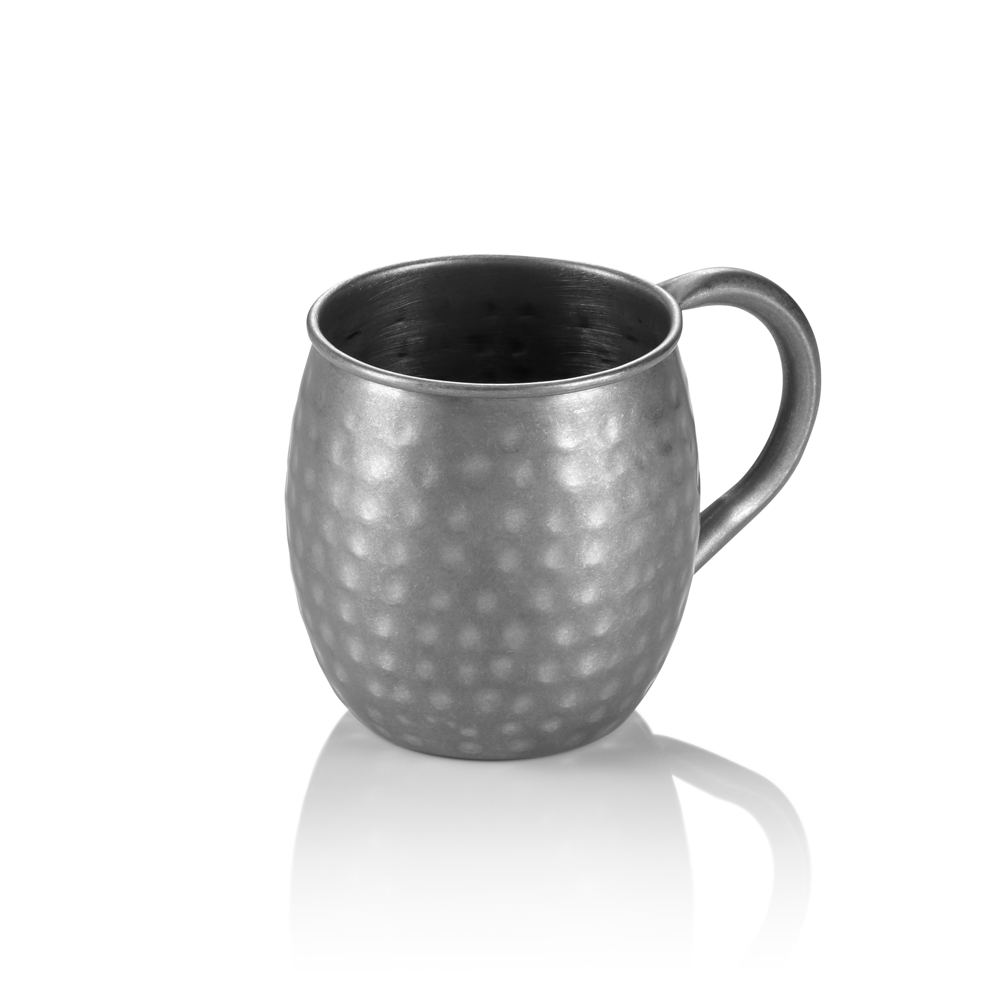 Ensemble Moscow Mule, 0,45 l, diamètre 8,5 cm, hauteur 10 cm, vintage, martelé, ensemble de 2 pièces, acier inox chromé-nickel, revêtement PVD