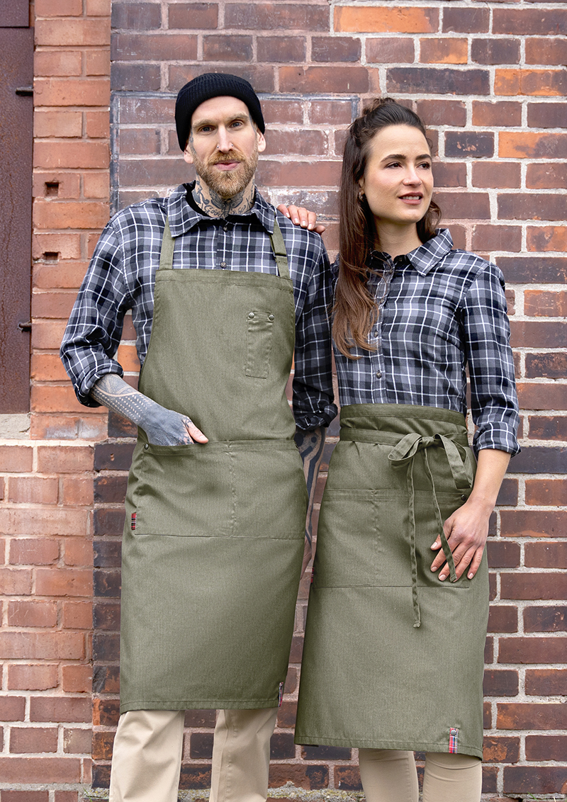 Tablier de bistro Denim-Style ROCK CHEF-Stage2 - Vintage Moss Green