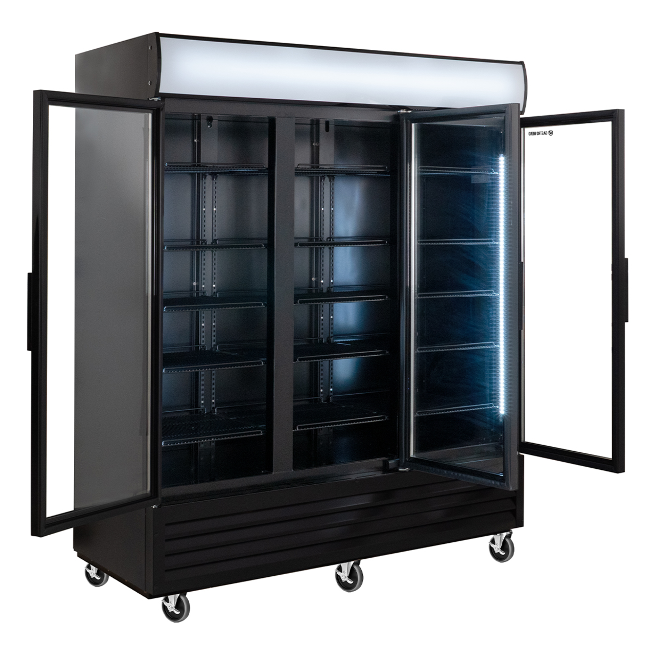 Getränkekühlschrank ECO 1500 mit Klapptüren und Leuchtaufsatz
