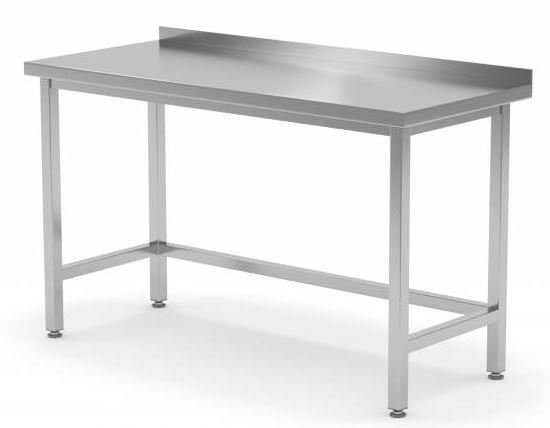 OUTLET-RVS Table de travail + rebord anti-éclaboussures | sans plateau | HEAVY DUTY | 600(l)x700(p)mm