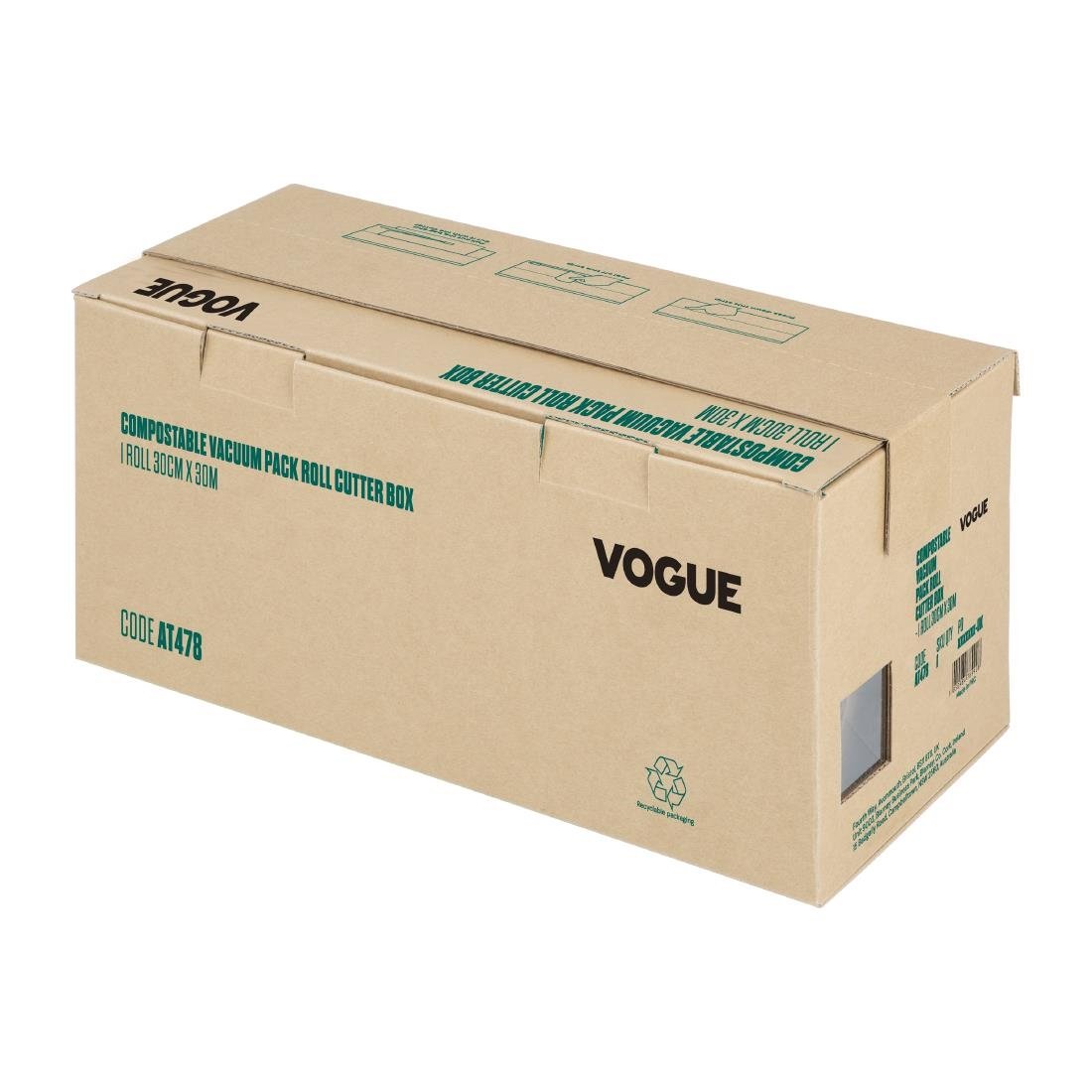 Vogue Kompostierbare Vakuum-Verpackungsrolle mit Schneidebox 30cm x 30m