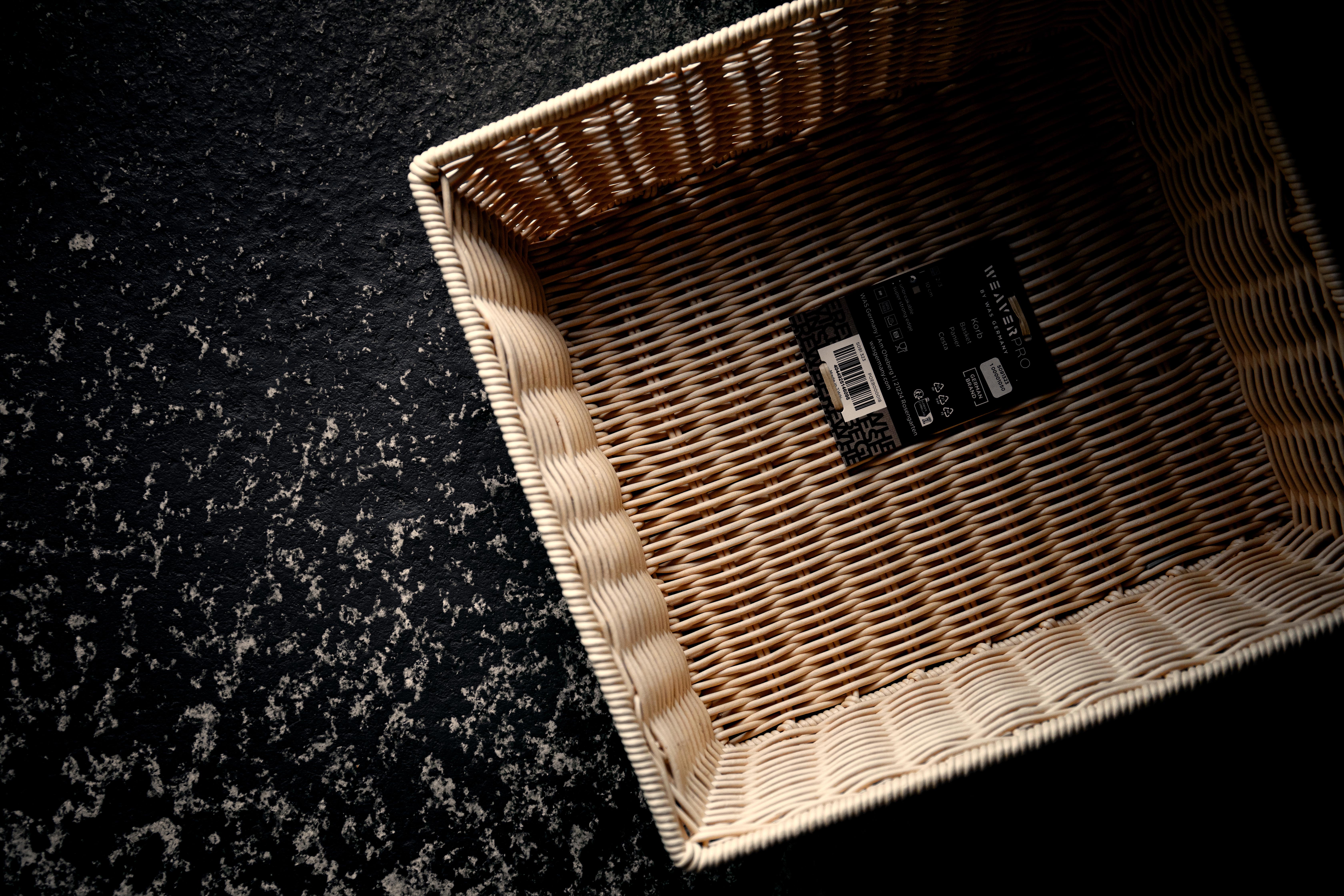 GN-mand 2/3 WEAVER PRO GN-manden, lichtbeige, polypropyleen, chroom-nikkelstaal 18/10