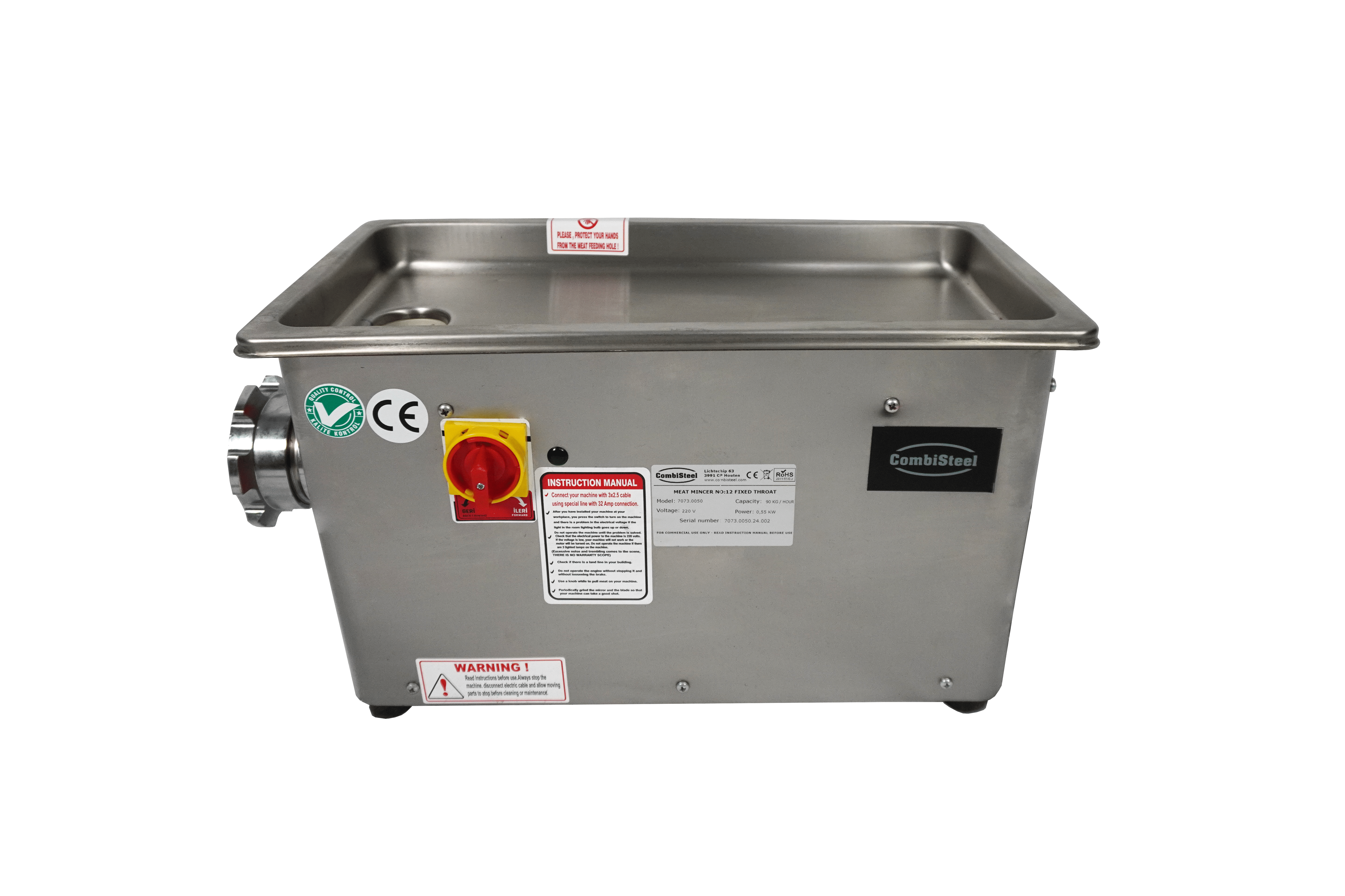 Gehaktmolen 12 - 90Kg/H 230V - Met Afneembare Kop