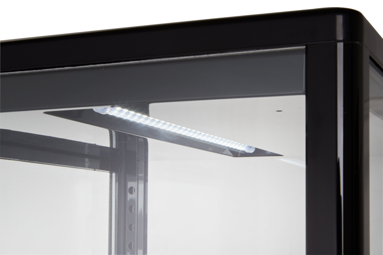 Kühlvitrine ECO 58 Liter, LED-Beleuchtung, 2 Roste, schwarz