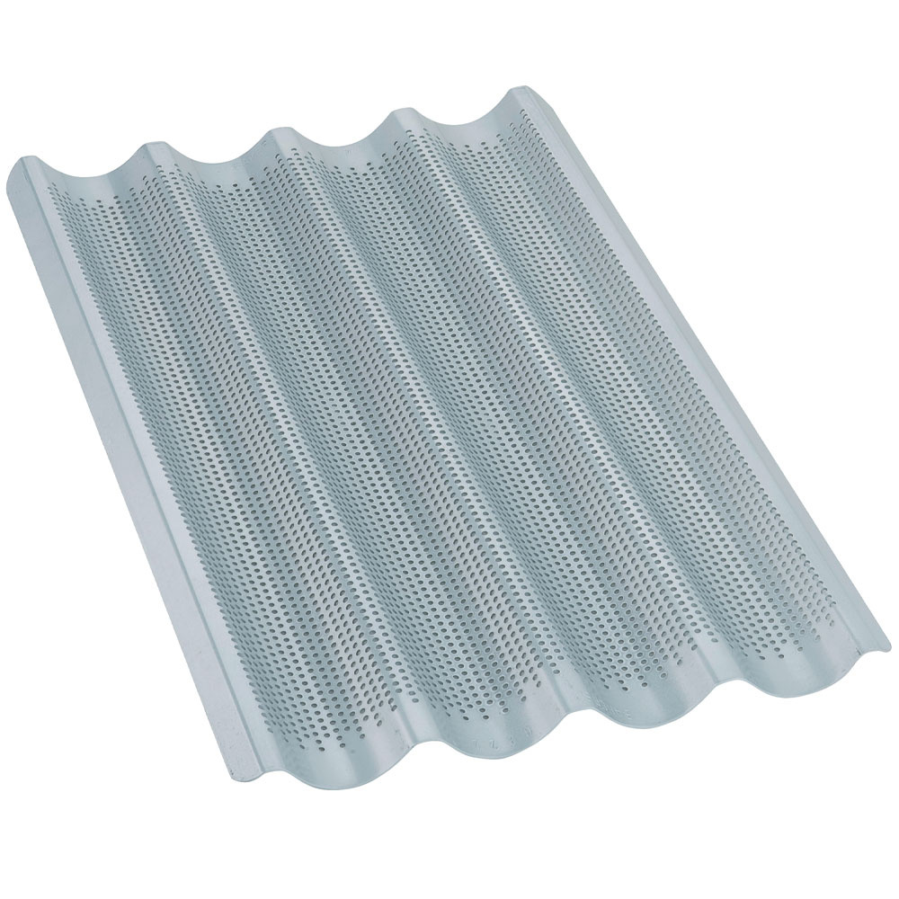 Bakplaat GN 1/1 voor stokbrood, geperforeerd in aluminium