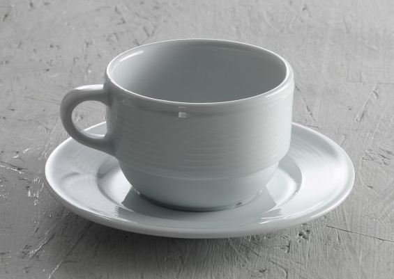 Schotel voor koffiekop - Saturn - Ø150 mm - Wit - Porselein