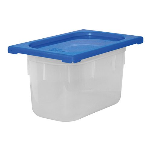 Lebensmittelbehälter mit Deckel Blau | Polypropylen | 1/4GN | Erhältlich in 2 Tiefen