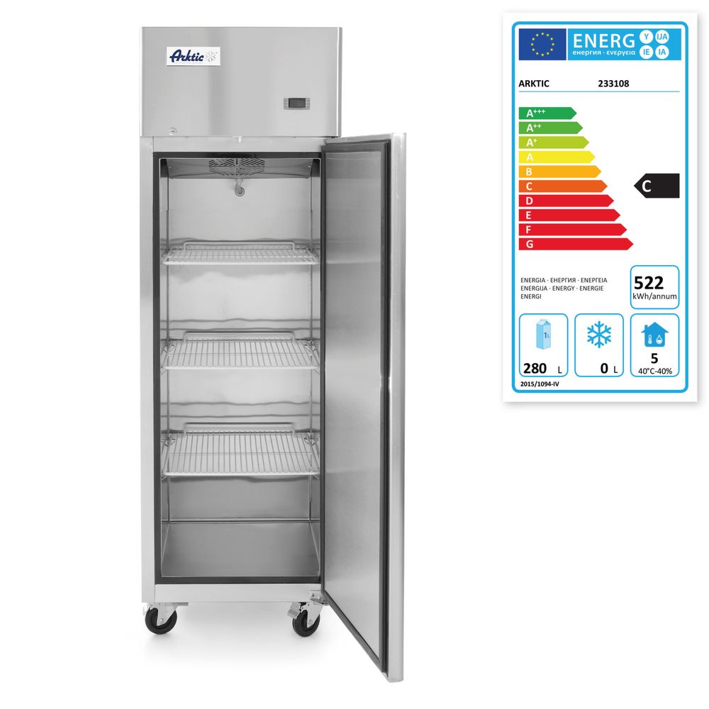 Koelkast enkele deur 410 L - 230V/290W - 600x740x(H)1950mm