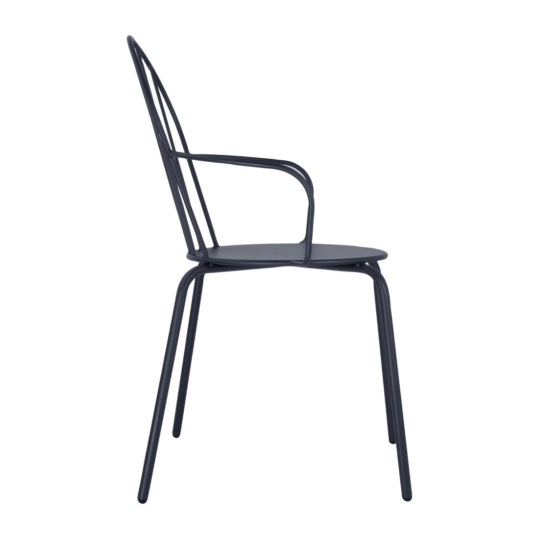 Bolero Adeline Armlehnenstuhl Schieferblau (4 Stück)