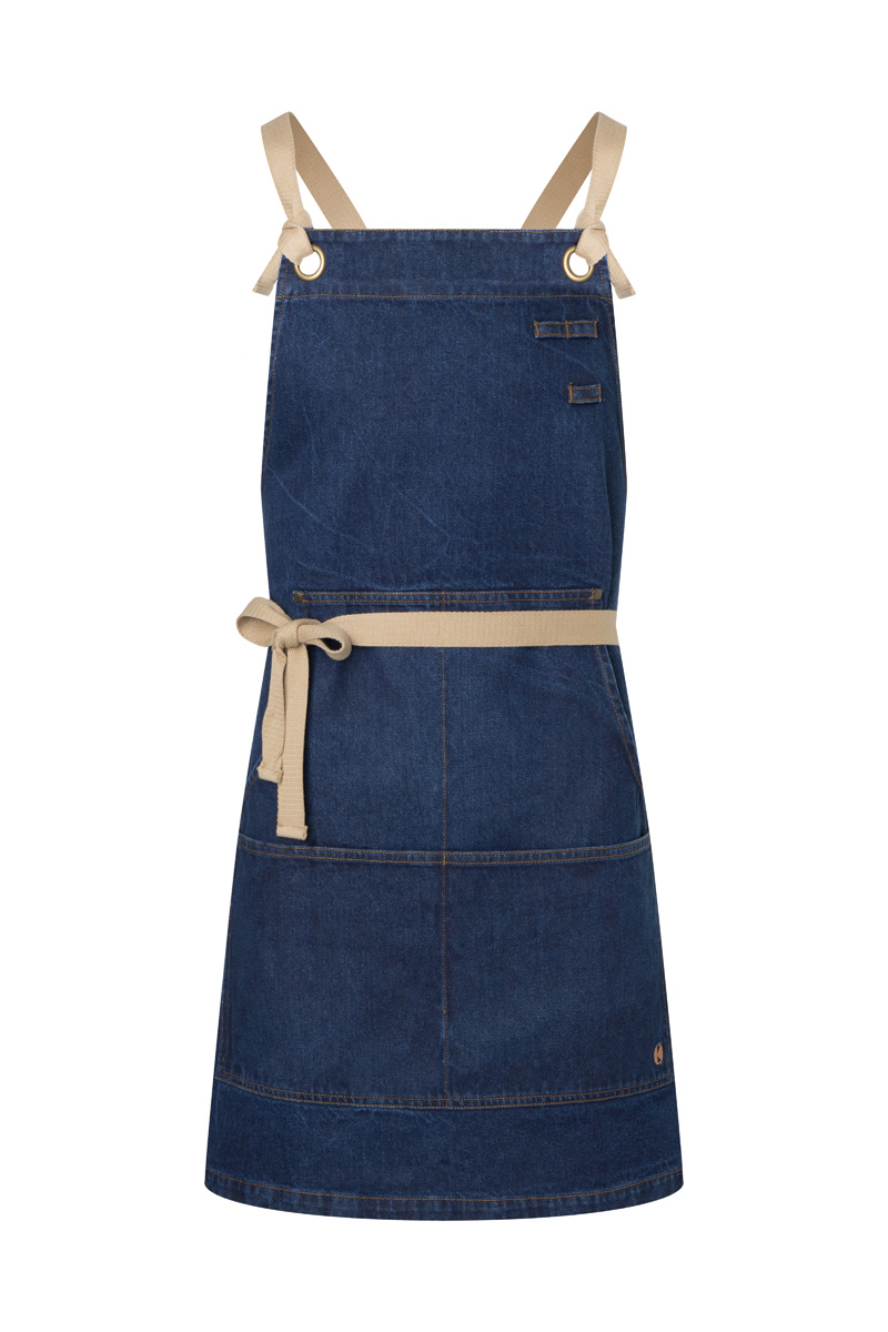 Tablier à bavette Denim Urban-Style - Denim Blue