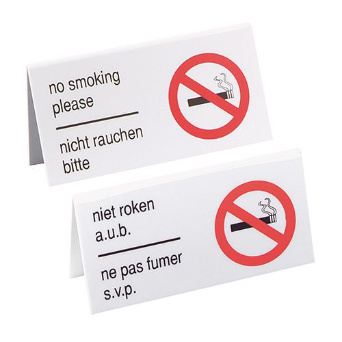 Tischschild | Kunststoff | ''nicht rauchen bitte'' | 13x6,5cm