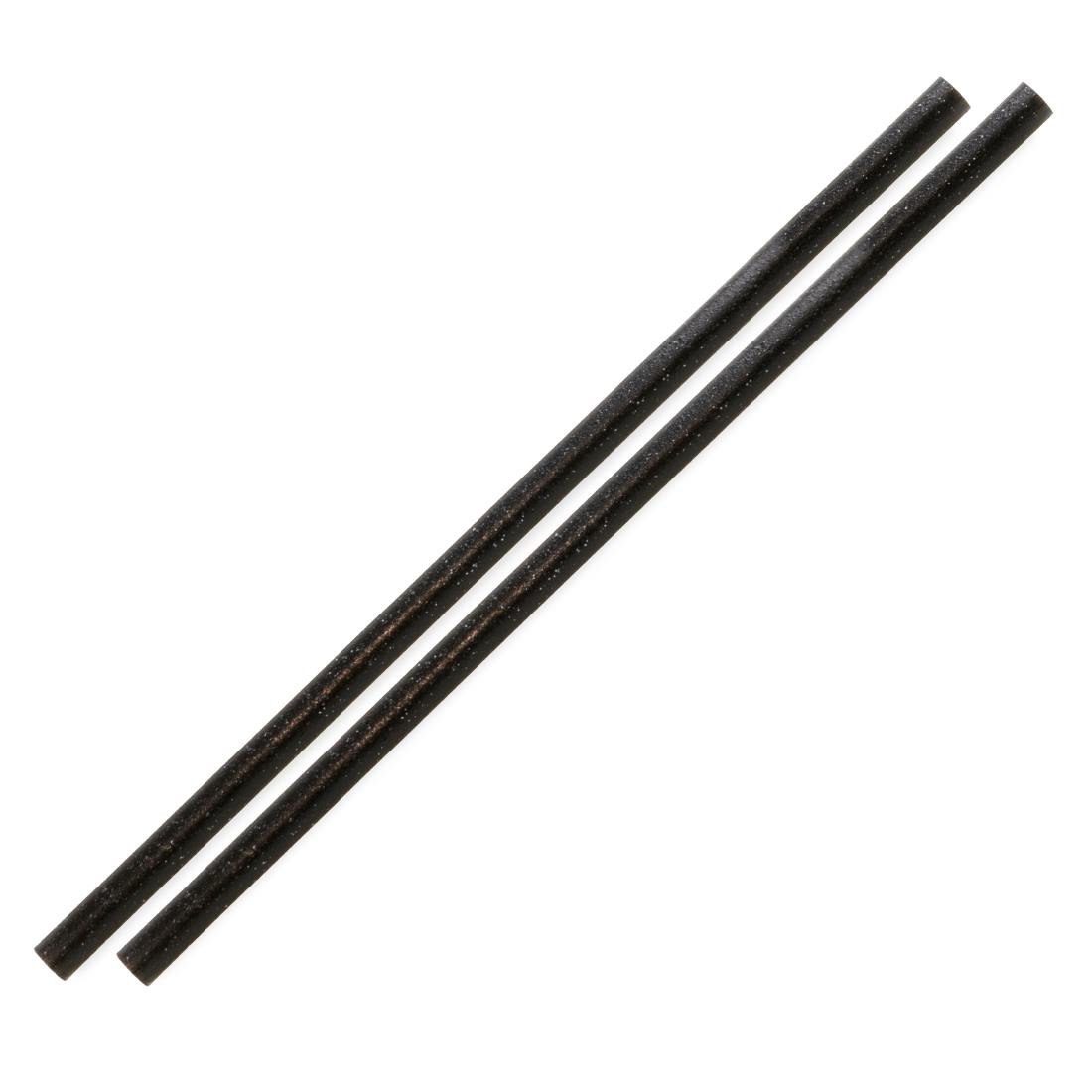 Pailles droites noires Sier Diposables Refork 6 mm / 20 cm (lot de 100)