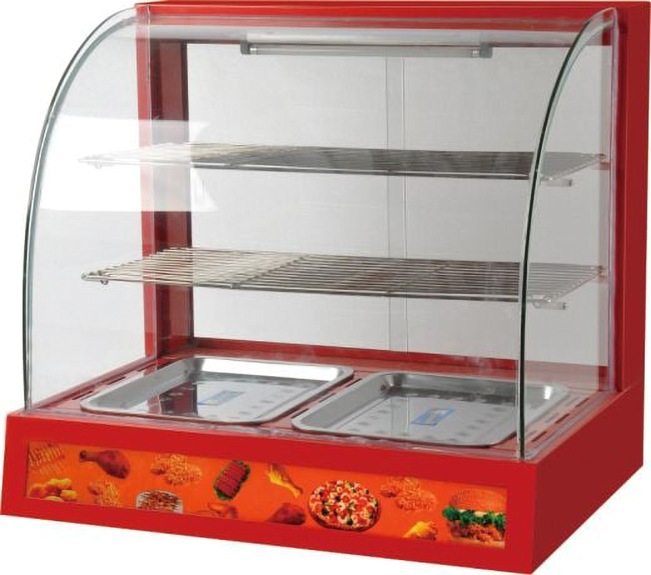 Vitrine chauffante / chauffe-snacks 660 mm, jusqu’à 85 °C, avec éclairage