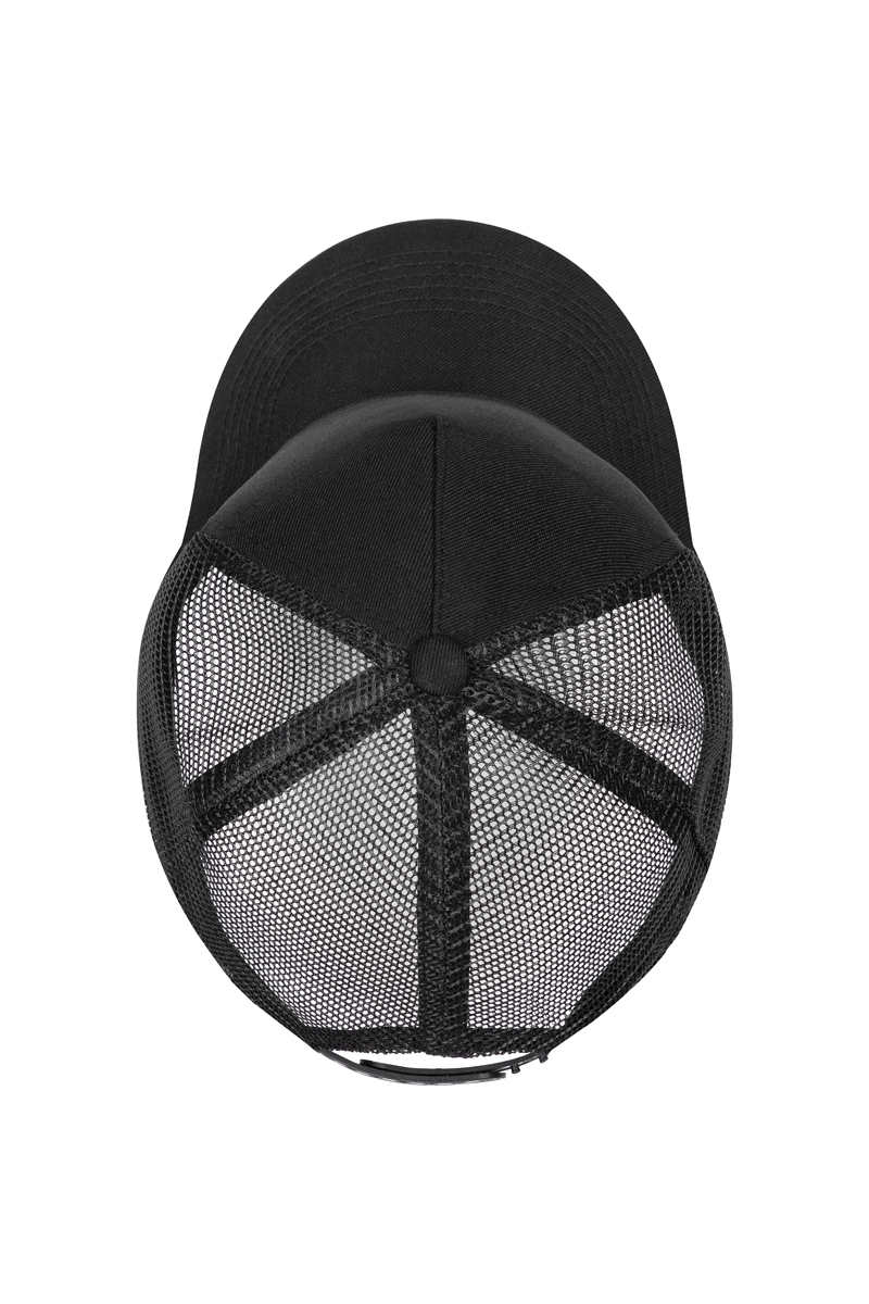 Truckerpet Met Mesh-Afwerking, Gemaakt Van Duurzaam Materiaal, Gerecycled Polyester - Zwart/Zwart