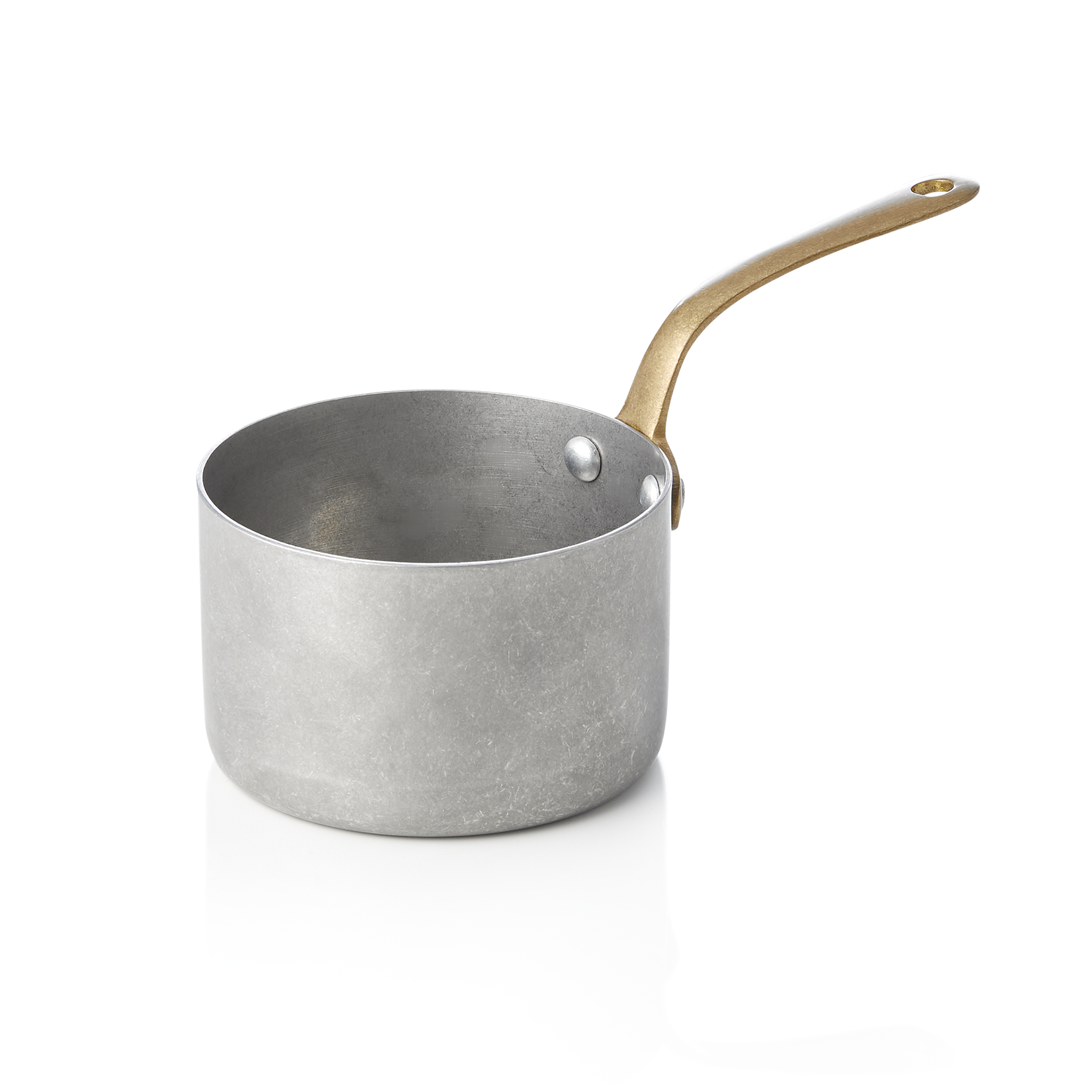 Serveerpot STEEL & STYLE, met messinggreep, 280 ml, Ø 9 cm, vintage, messing, PVD, chroom-nikkelstaal