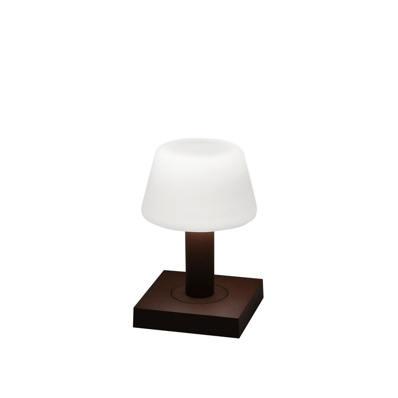 Monaco marron rouille - Lampe d'extérieur LED - Rechargeable par USB - 19x12,5cm