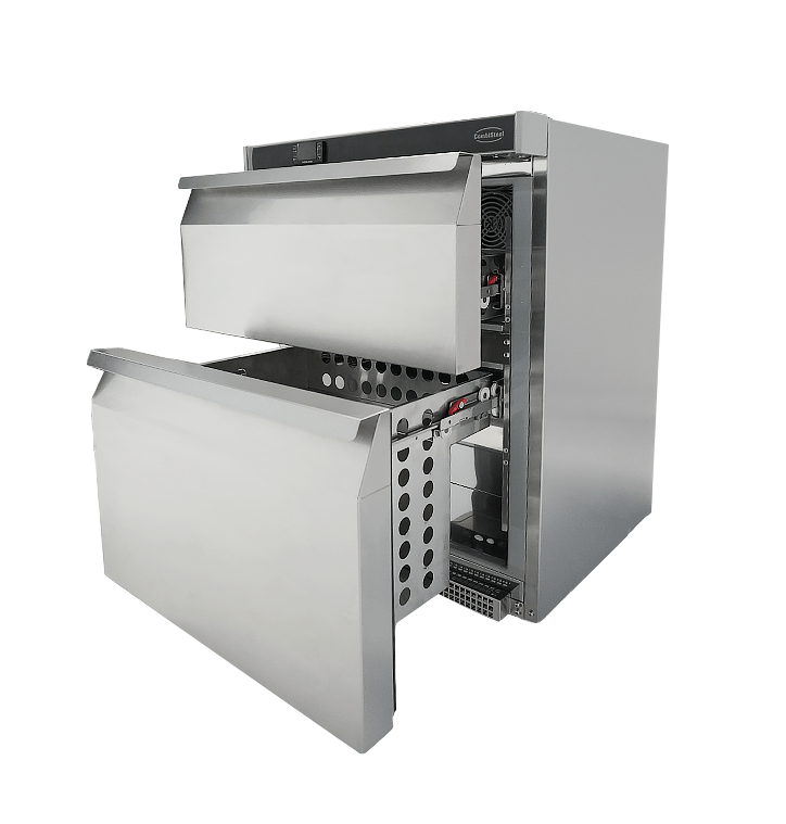 Koelkast Tafelmodel Rvs 2 Laden