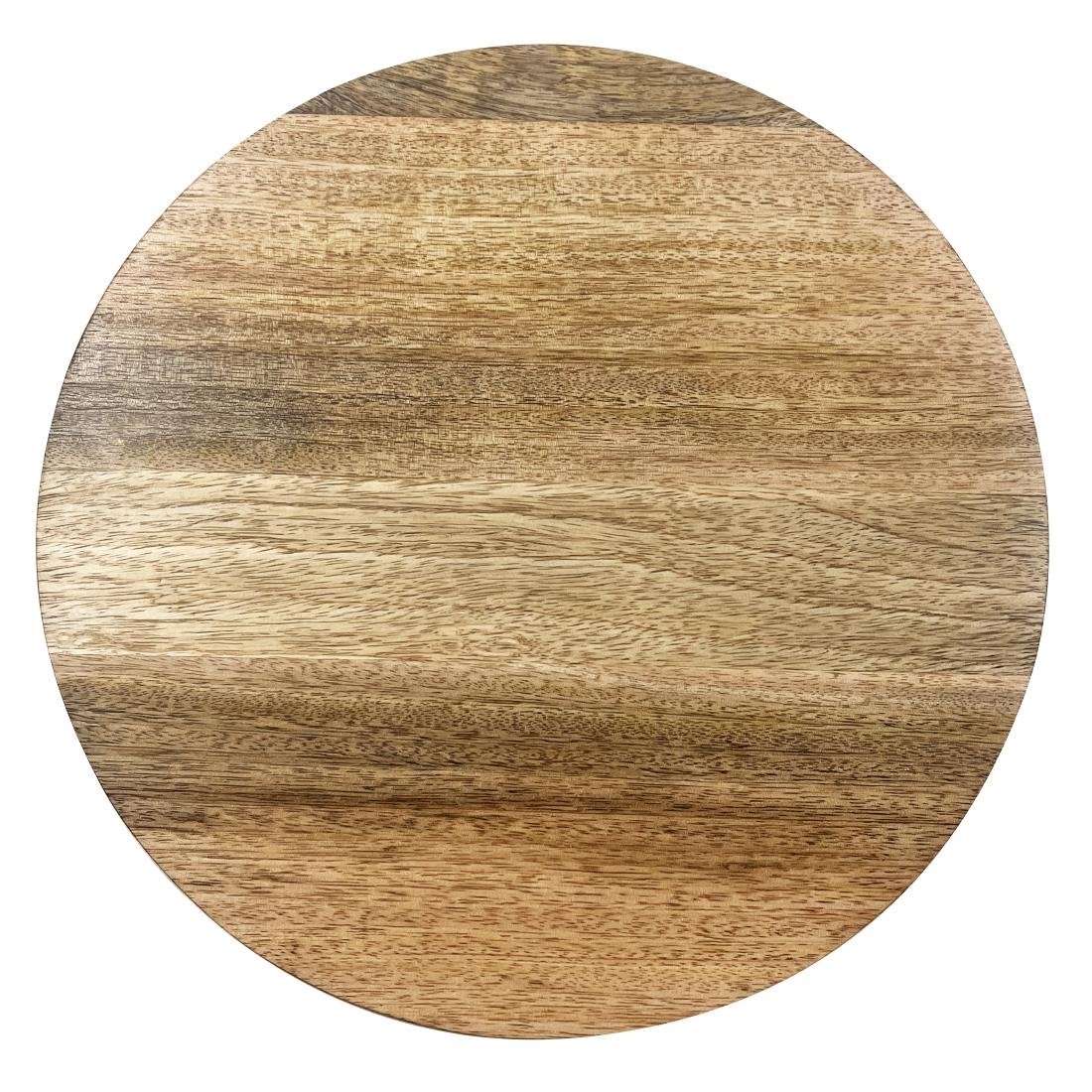Support de présentation rond en bois de manguier avec pieds en métal Olympia 250x80mm Support de présentation rond en bois de manguier avec pieds en métal Olympia 250x80mm