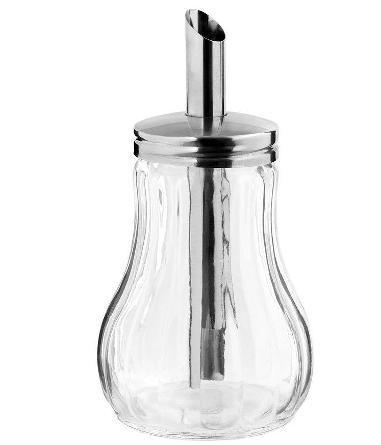 Suikerstrooier Glas | Met RVS Tuit | 0,2 Liter | Ø80x(H)140mm