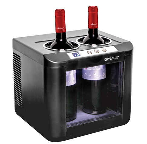 Elektro-Weinkühler | 2 Flaschen | 5°C/18°C | Flaschen Ø9,15cm