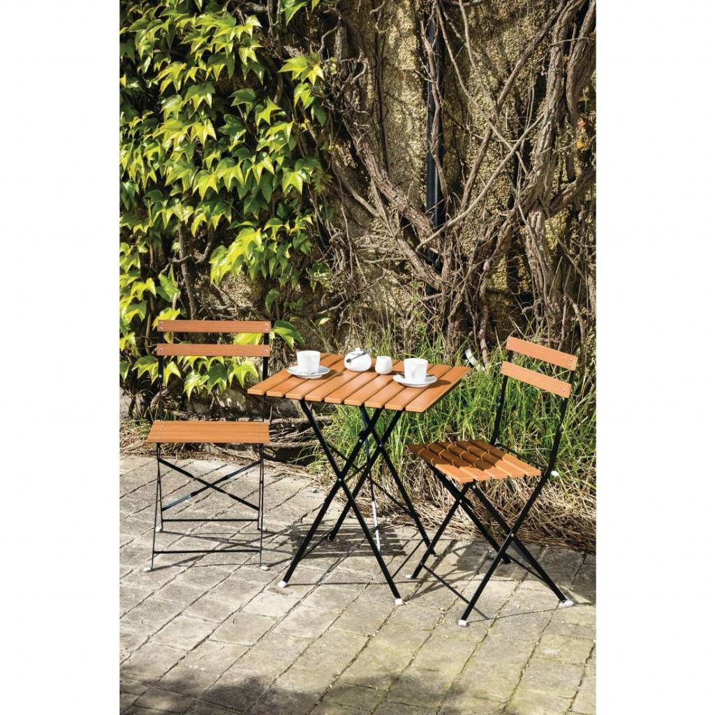 Chaises de terrasse pliantes | 2 pièces | Hauteur d'assise : 48 cm | imitation bois