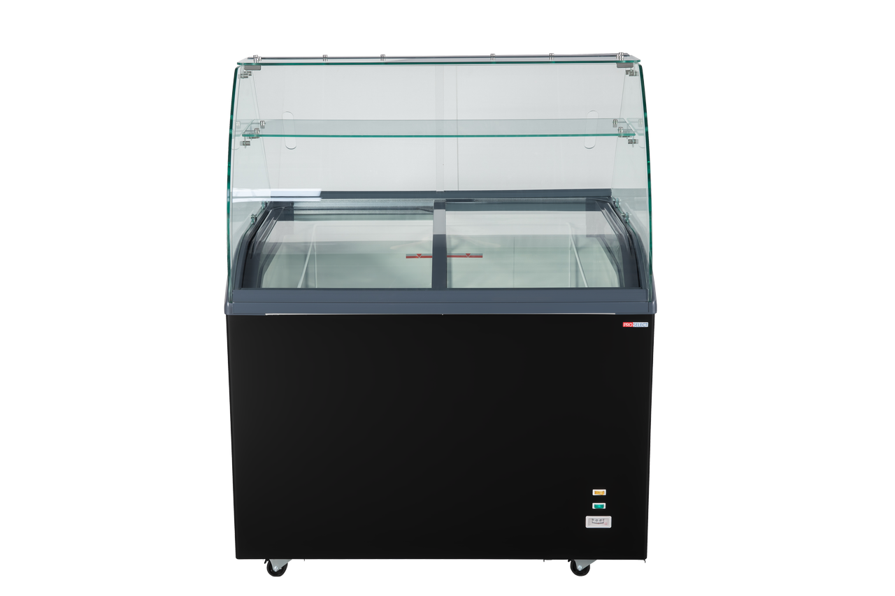 Schepijsvitrine - 6x5L - zwart - 103x68x(h)85cm