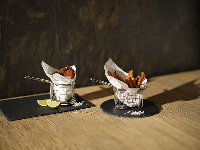 serveer- en frituurmand, 21,5 x 11 x 4 cm, chroom-nikkelstaal