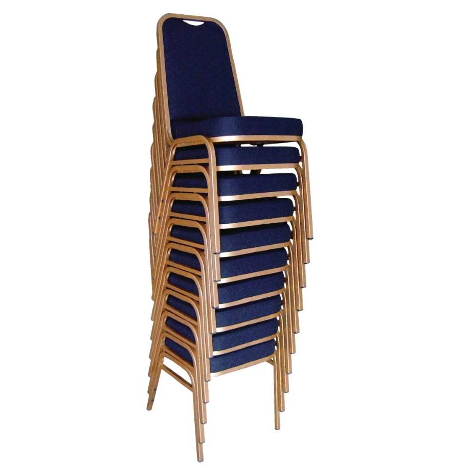 Chaise de Conférence Bleu | avec Frame Acier couleur dOr | Vendu par 4