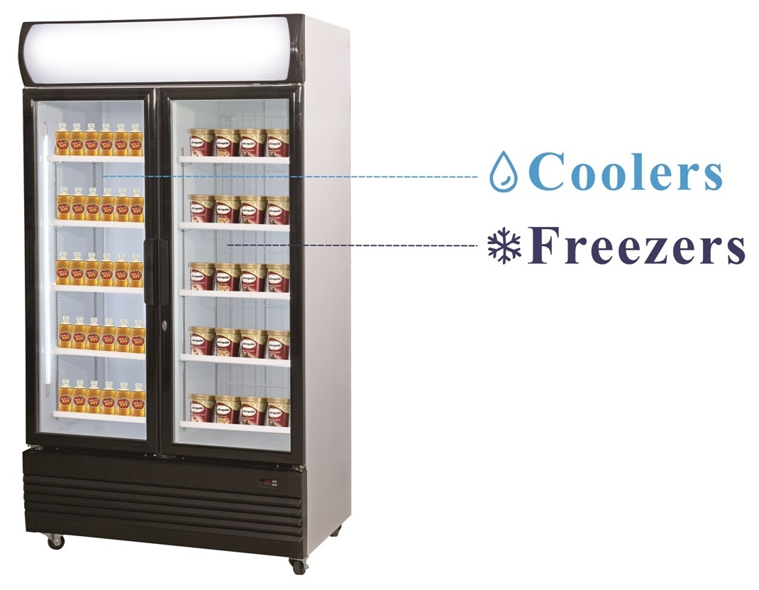 Réfrigérateur/Congélateur | 2 Portes Vitrées | 2x 466 Litres | 1110x690x(H)2079mm