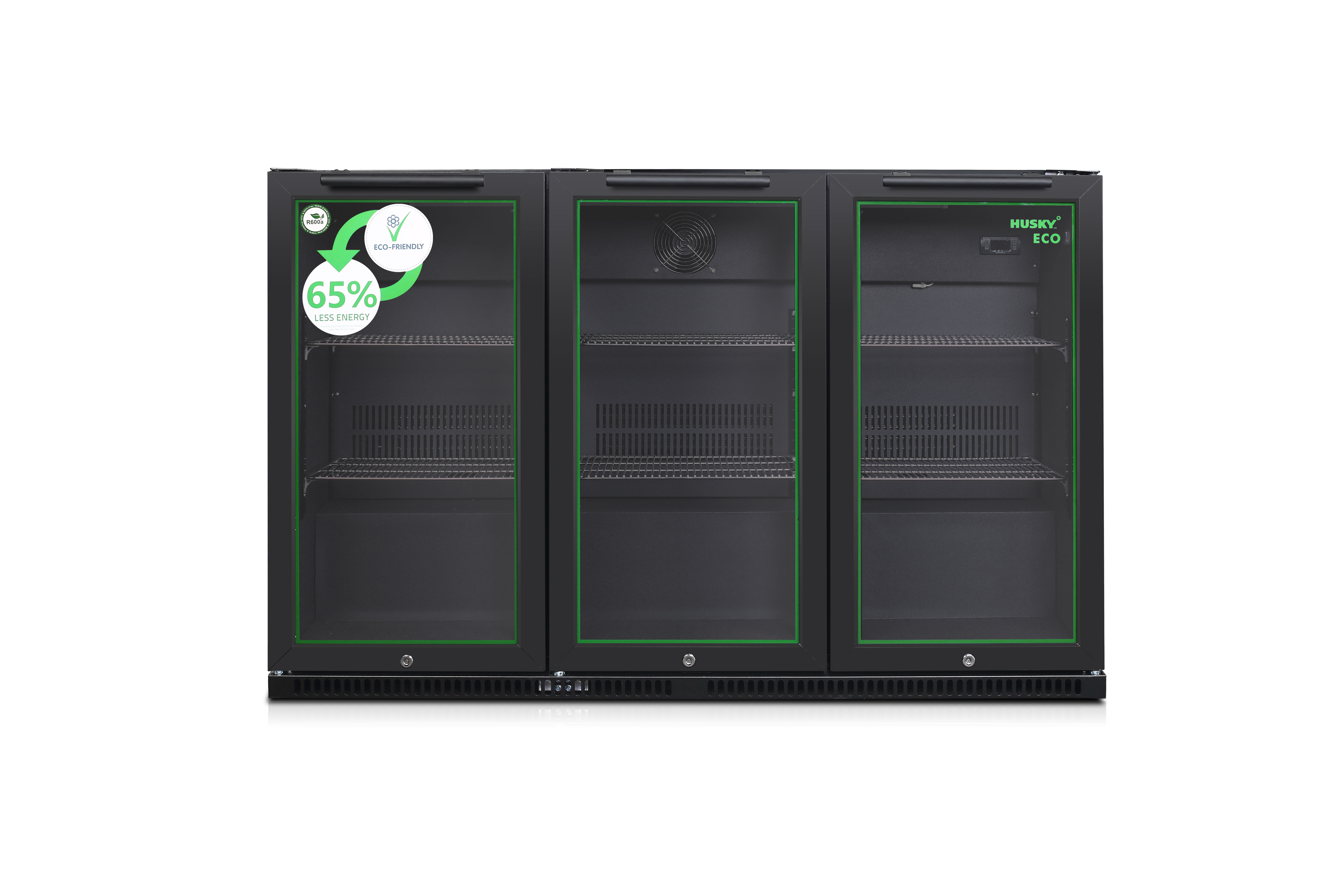 Backbar Koeler - Zwart - 3 Deurs - Zwart - Husky