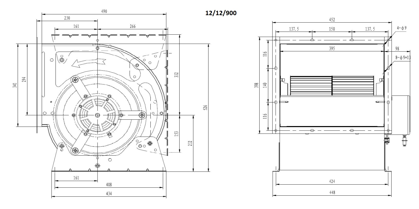 Ventilateur Caisson 12/12/900