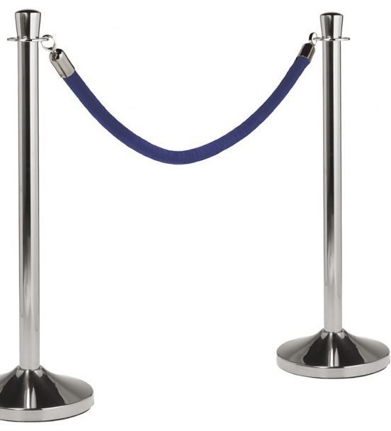 Absperrkordel Chrom Samt Blau | 1.5 meter | DELUXE Absperrkordel Chrom Samt Blau | 1.5 meter | DELUXE