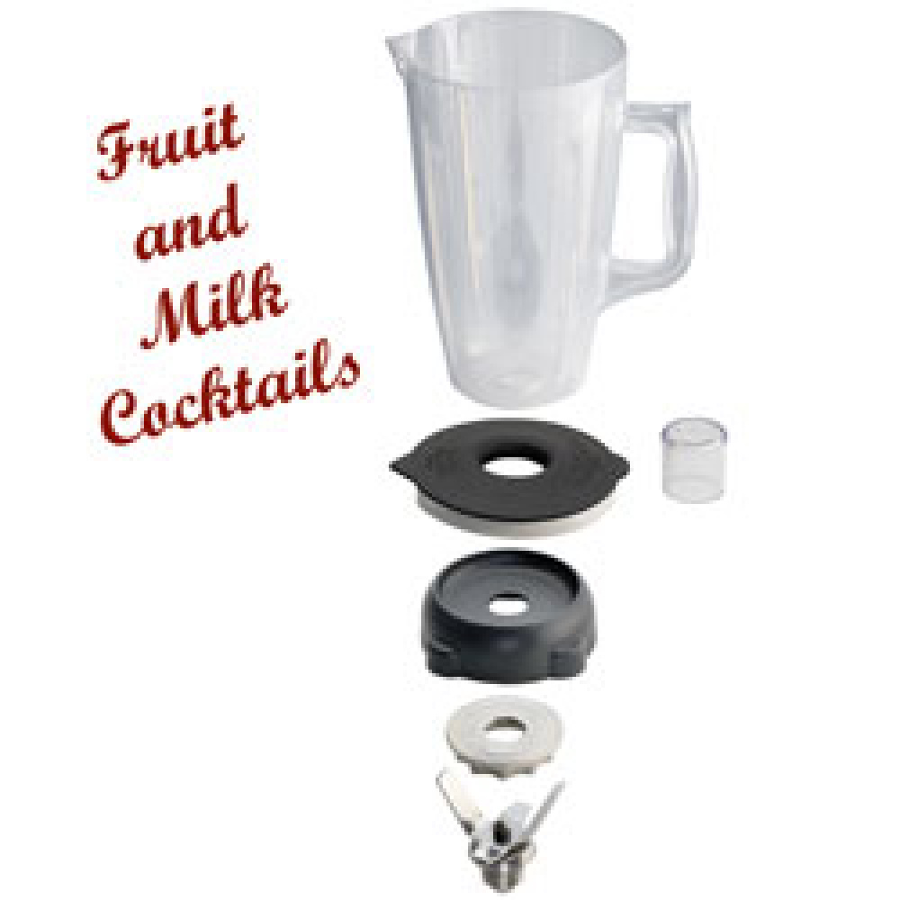 Ronde beker in Lexan 2 liters met deksel en mes (4 bladen)