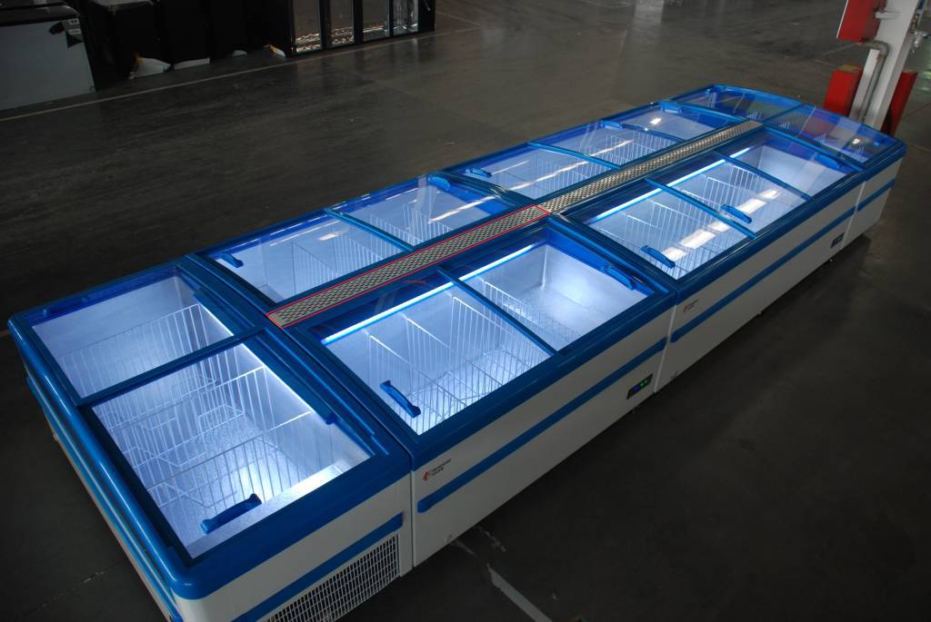 Supermarkt Tielkühltruhe Glasdeckel  Element ist einzel/koppelbar | 1150x900x(h)835mm 