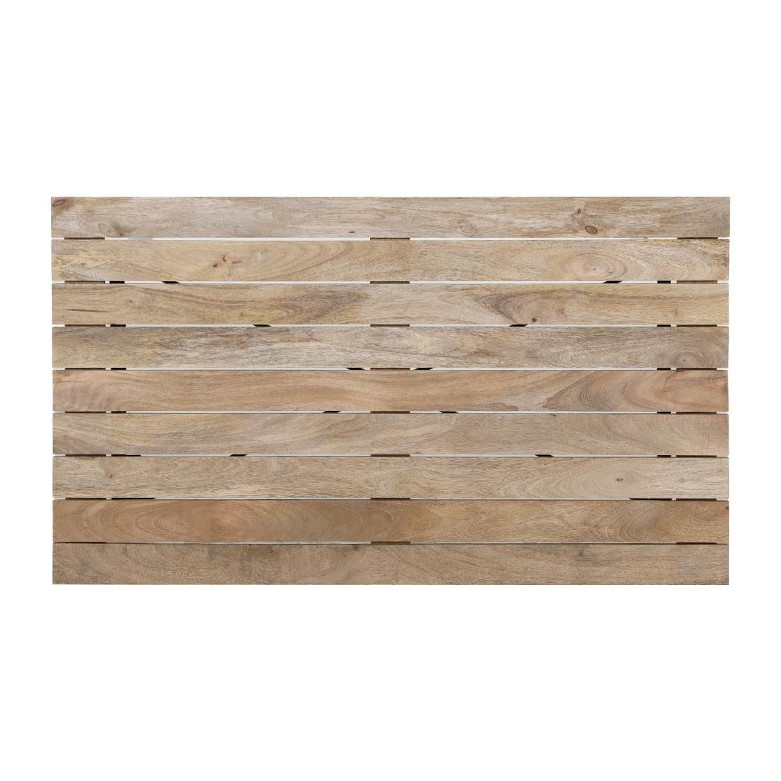 Bolero Bistro Esstisch Mangoholz-Lattenplatte Schwarz 1200mm