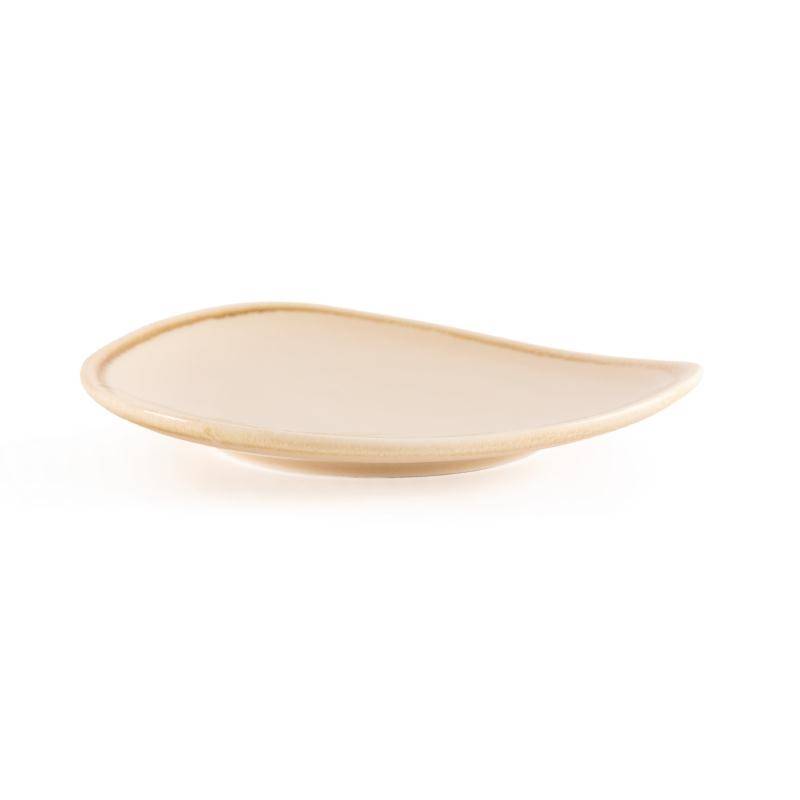 Assiette Triangulaire "Kiln" | Porcelaine Sable | Ø165mm | 6 Pièces