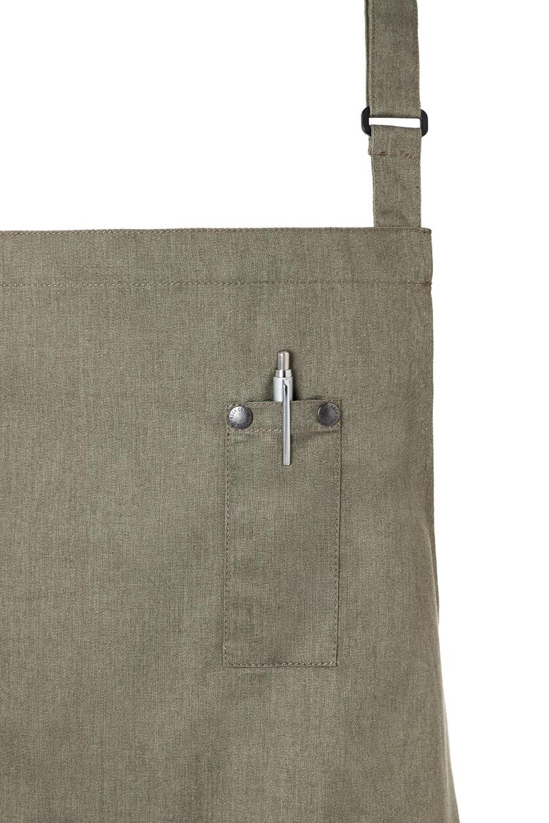 Tablier à bavette Denim-Style ROCK CHEF-Stage2 - Vintage Moss Green